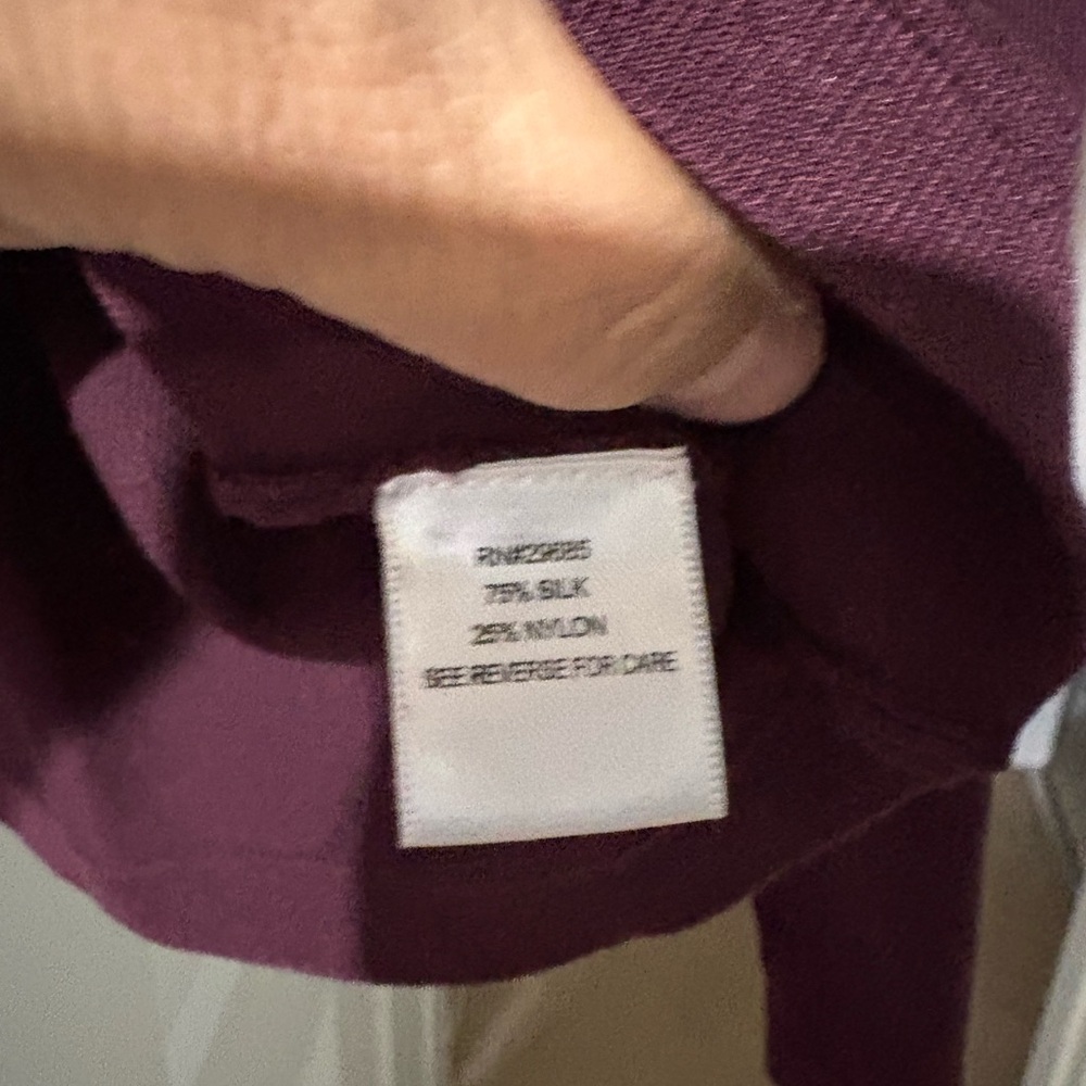 Pendleton Silk Blend Mock Neck Sweater Size Large in Burgundy - Picture 4 of 4